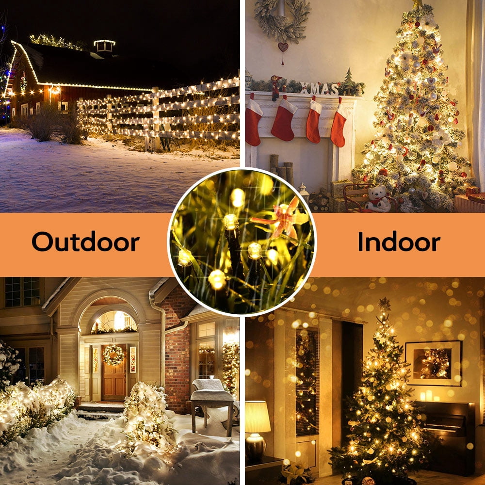 Christmas Lights Multicolor, Toodour 82ft 200 LED Christmas String Lights with 8 Modes, Timer, Connectable Plug in Christmas Outdoor Indoor Lights for Home, Garden, Party, Christmas Tree Decor