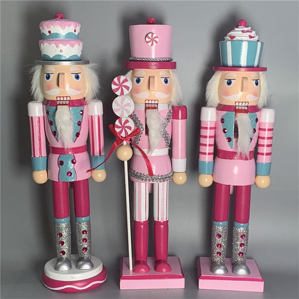 QSTDGVPW 3pcs 14" Nutcracker Solider Figures Puppet Doll Home Christmas Doll Ornament