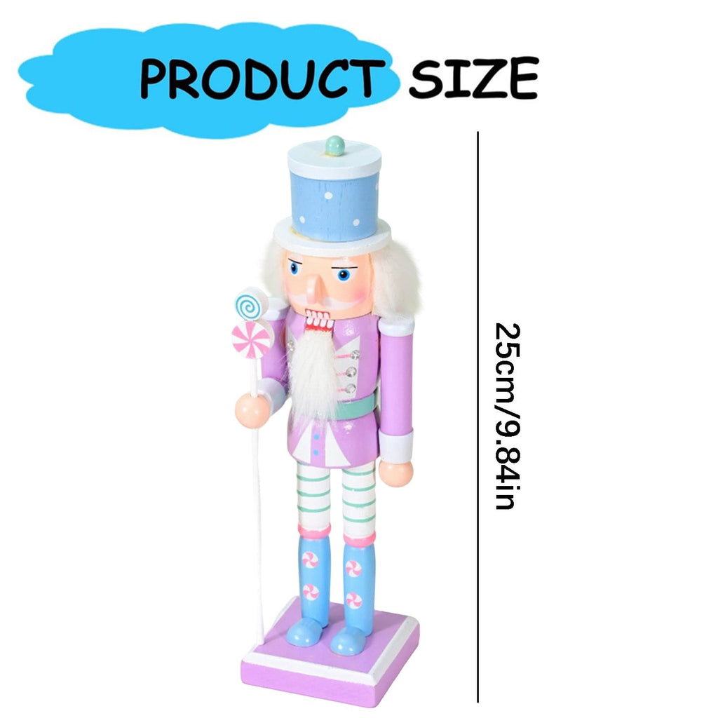 Wooden Nutcracker Soldier Figurine 4-Piece Set, Christmas Tabletop Decor for Mantel Shelf Window Holiday Home Decoration 14.96"