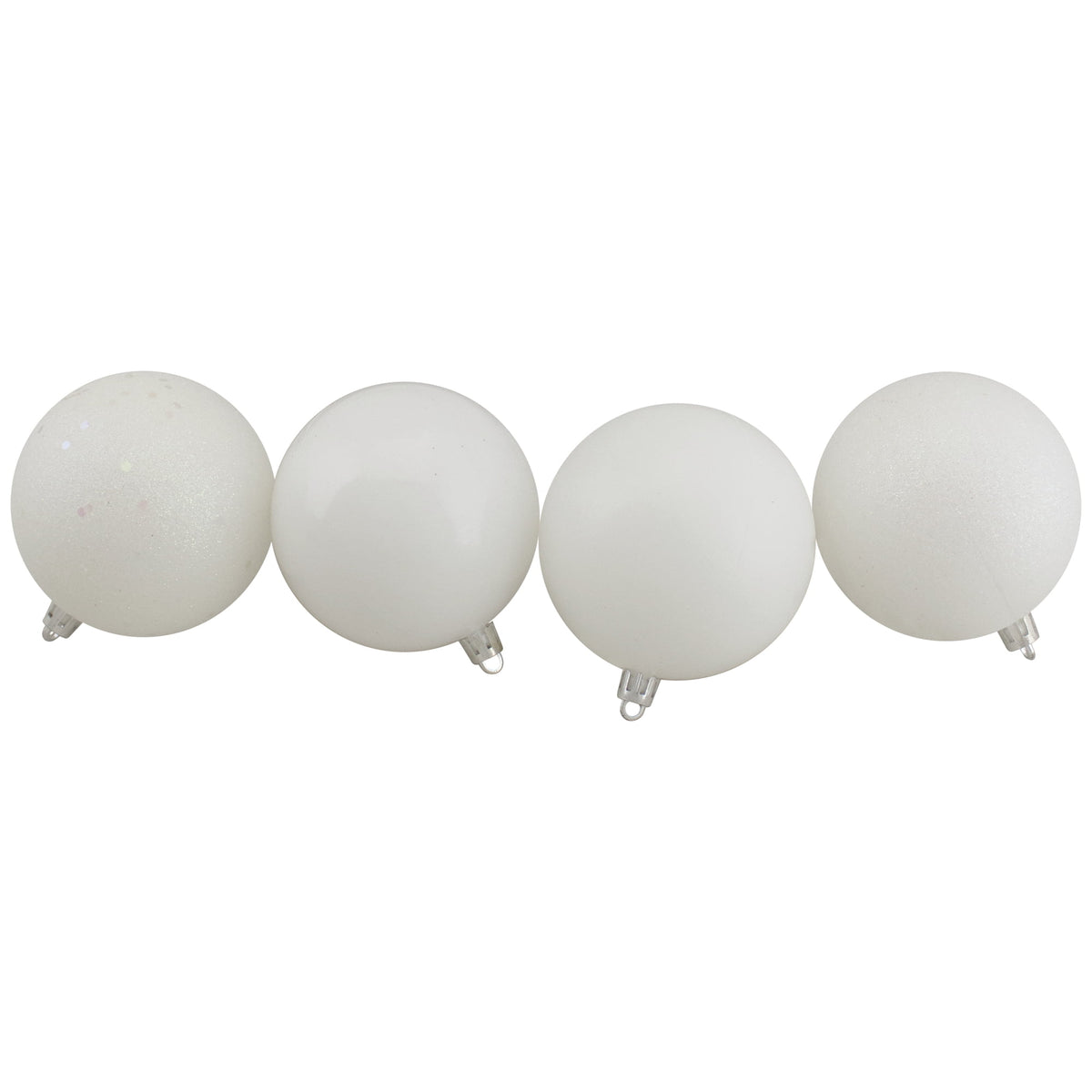 Northlight Shatterproof 4-Finish Christmas Ball Ornaments 2.5" (60mm) - Winter White - 60ct