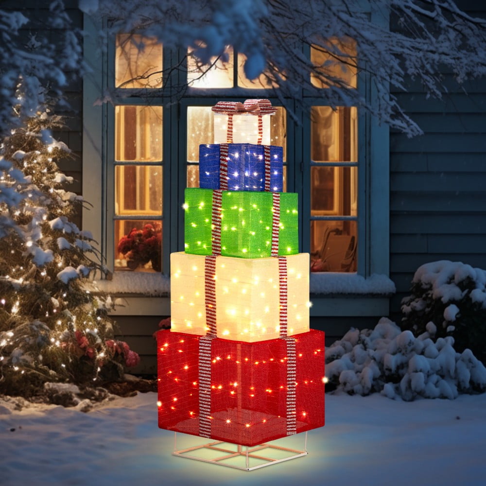 JOY Letter Sign Decoration - Lighted Home Scene Yard Sign Decor with Warm White Light - Indoor Outdoor Christmas Display for Lawn Garden - 47.2in Tall