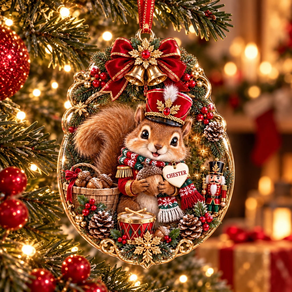 Personalized Christmas Ornament Squirrel Nutcracker Tree Decor
