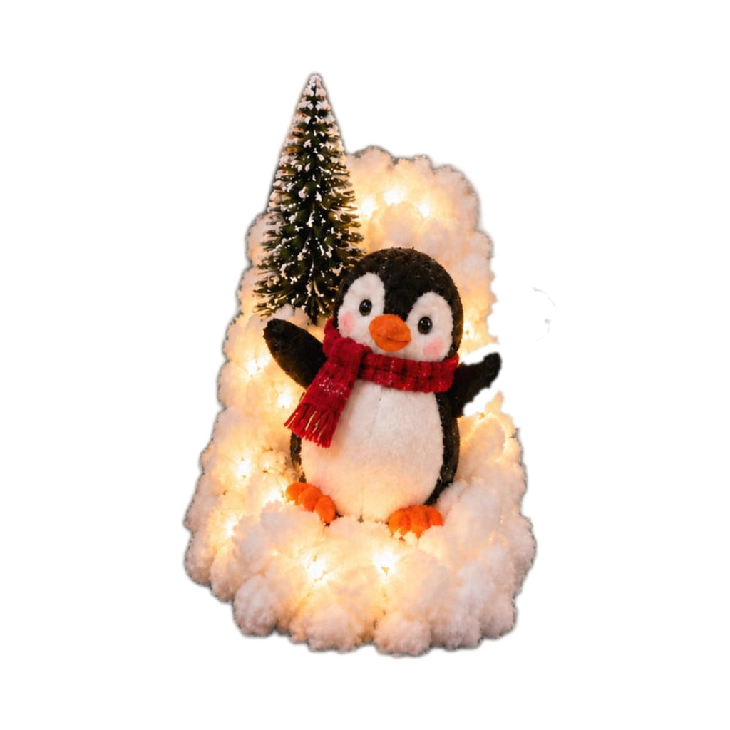 5Pack Penguin Christmas Stair Snow Decor Set,Festive Railing Accent with Playful Winter Scene,