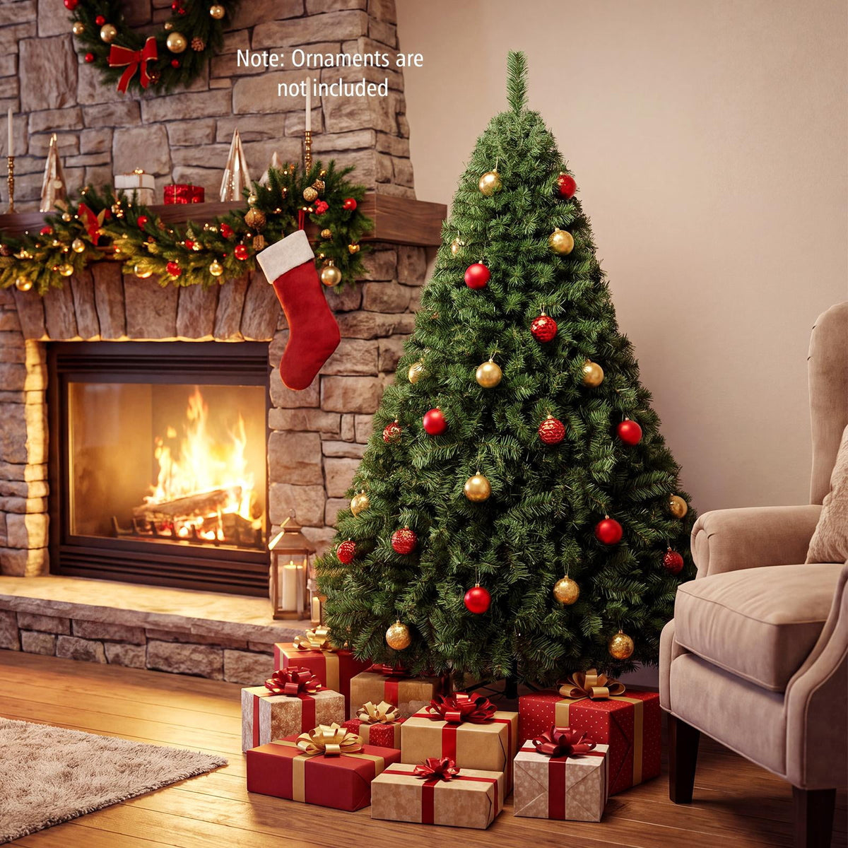 Costway 9FT PVC Christmas Tree 2132 Tips Hinged Solid Metal Legs