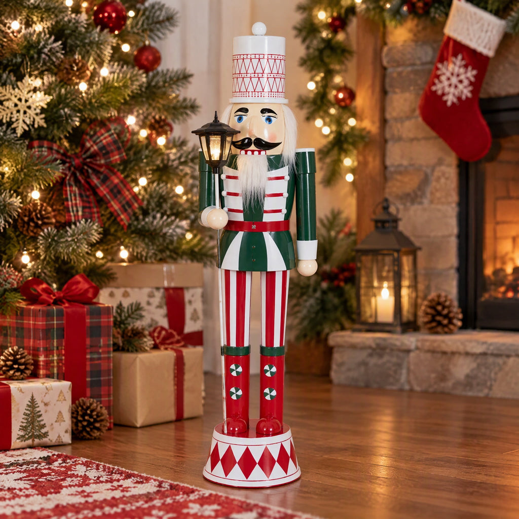 IRONHALL Holiday Classic Iron Nutcracker Decor, Christmas Metal Nutcracker Figurine, Indoor Tabletop Xmas Ornament for Festive Home Decor