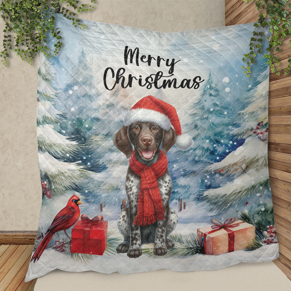 Merry Christmas French Bulldog Enjoys Woofmas Winter Xmas Holiday Quilt Bedding Set Dog Lover Gifts 1 Blanket Bed Cover 2 Pillowcases - 02022