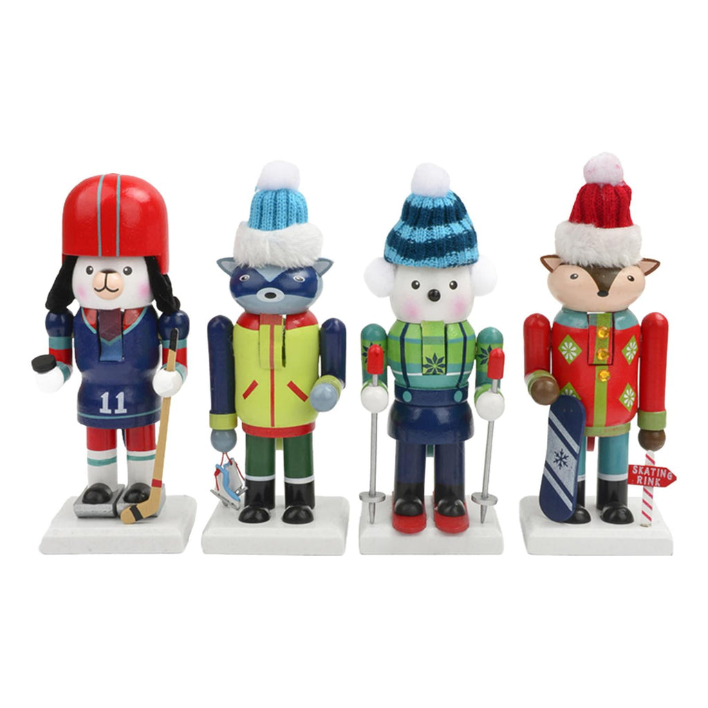 4x Wooden Christmas Nutcracker Kids Toys Festivals Props Christmas Decoration