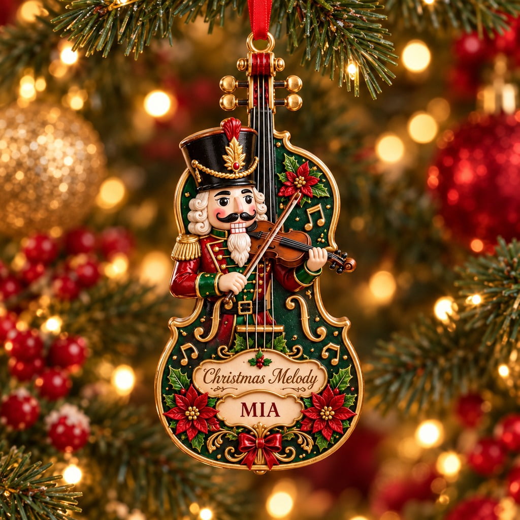 Personalized Christmas Ornament Nutcracker Violinist for Music Lovers