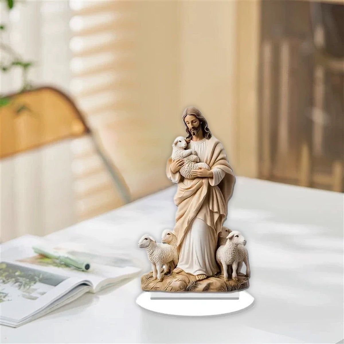 Xuniizn Christmas Ornaments 7x5x3" Acrylic Nativity Scene Standing Decorative, Nativity Sets & Figures Indoor Holiday Party Wedding Christmas Table Decorations, Christmas Decorations for Home