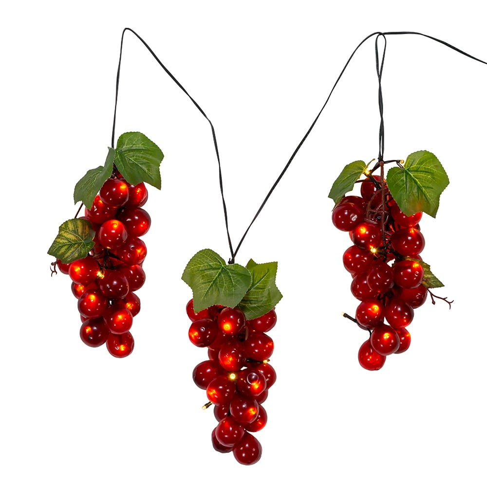 Kurt S. Adler Kurt Adler 75 LED Large Purple Grape Novelty Light Set, Multi, 9 Ft