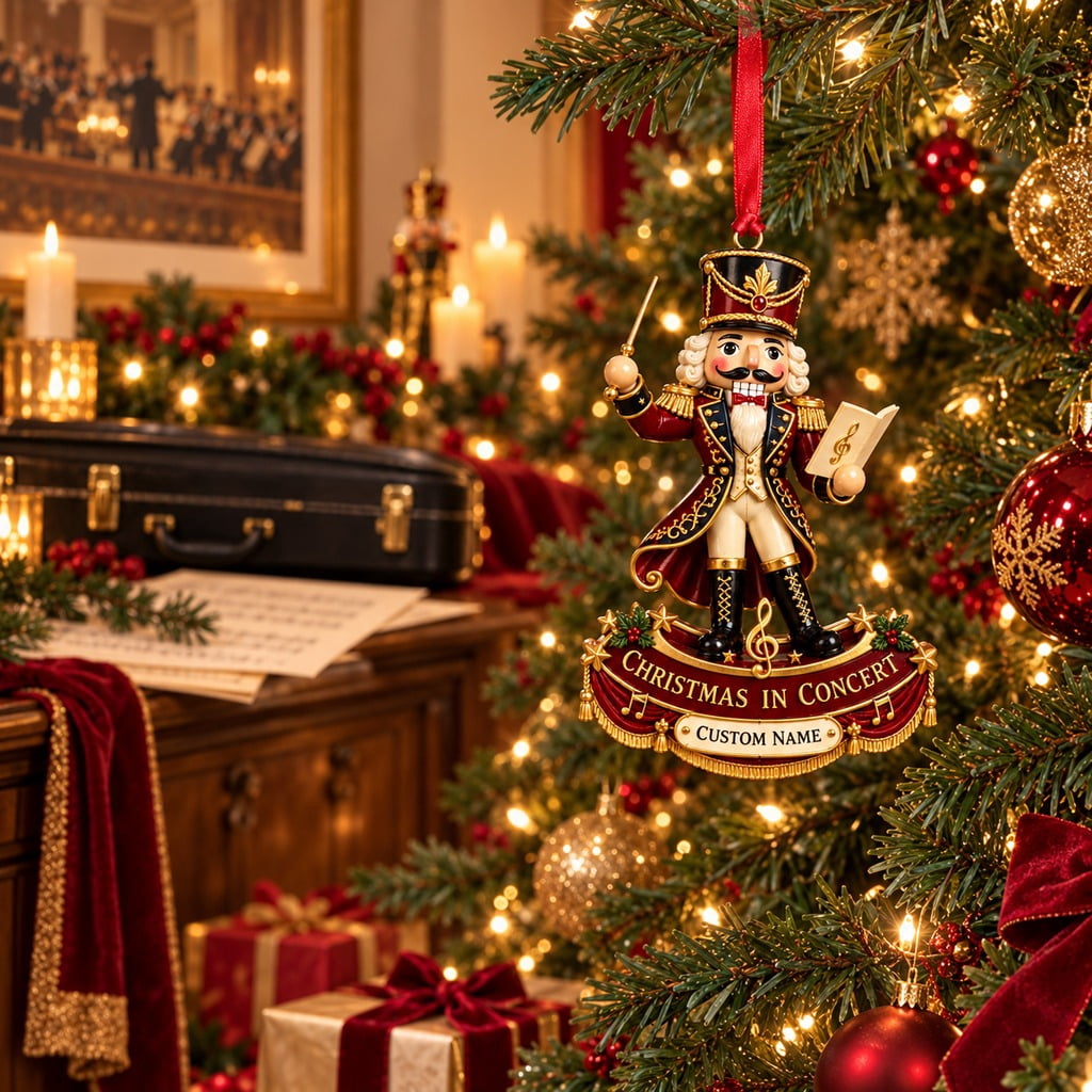 Personalized Christmas Ornament Nutcracker Conductor Music Gift