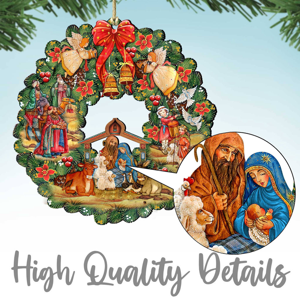 Designocracy Miniature Village Indoor Nativity Scene, 6.5 in Wood