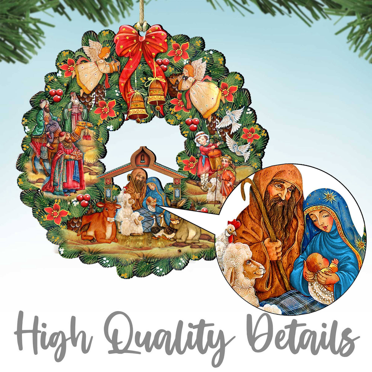 Designocracy Miniature Village Indoor Nativity Scene, 6.5 in Wood