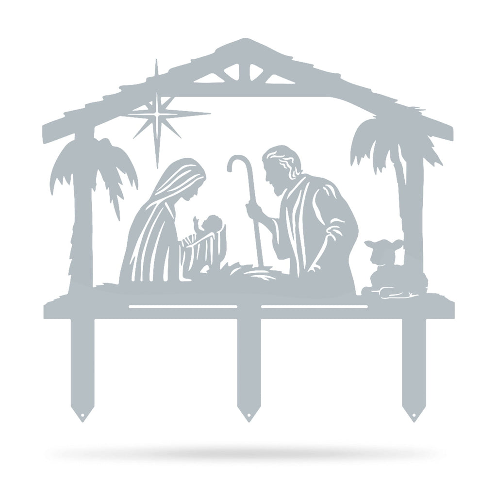 RealSteel: Nativity Scene Garden Art - Metal Christmas Yard Décor for Outdoor Display (B-24x22)
