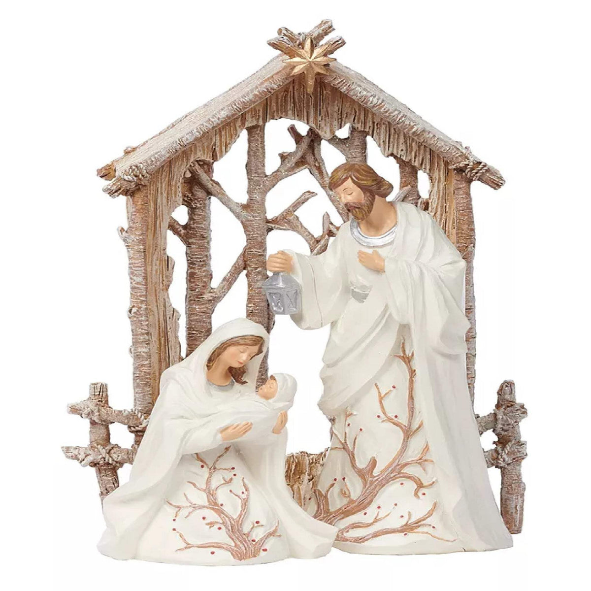 Roman Nativity Berry Branch, Set of 6, 9.5-inch Height, Resin