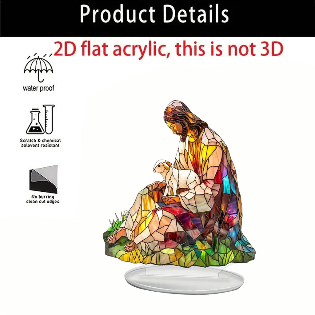 Xuniizn Christmas Ornaments 7x5x3" Acrylic Nativity Scene Standing Decorative, Nativity Sets & Figures Indoor Holiday Party Wedding Christmas Table Decorations, Christmas Decorations for Home