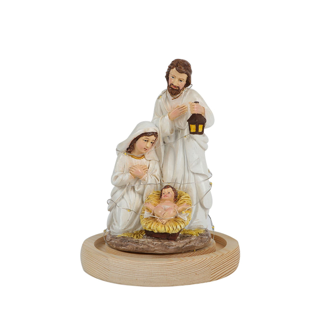Horivan Christmas Nativity Scene LED Light Set Battery Operated Wooden Manger Decor for Tabletop Holiday Home Display Outdoor Indoor Xmas Ornaments