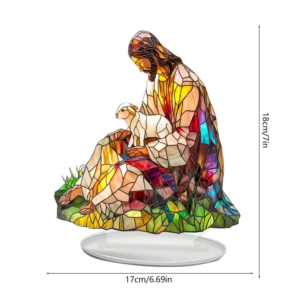 Xuniizn Christmas Ornaments 7x5x3" Acrylic Nativity Scene Standing Decorative, Nativity Sets & Figures Indoor Holiday Party Wedding Christmas Table Decorations, Christmas Decorations for Home