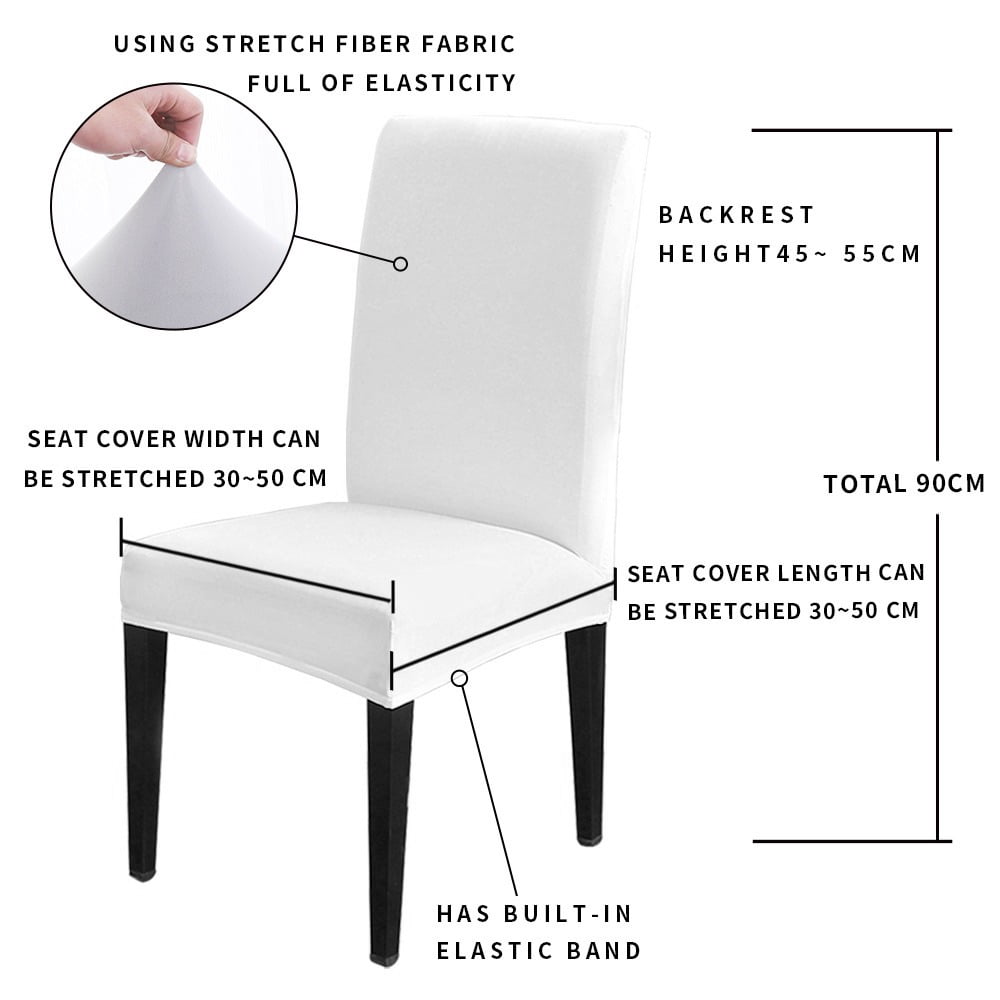 Merry Christmas Dining Chair Covers Set of 8, Winter Farmhouse Pine Tree Snowflake Red Plaid Chair Covers for Dining Room Removable Seat Protectors Slipcovers for Home Party Wedding Banquet