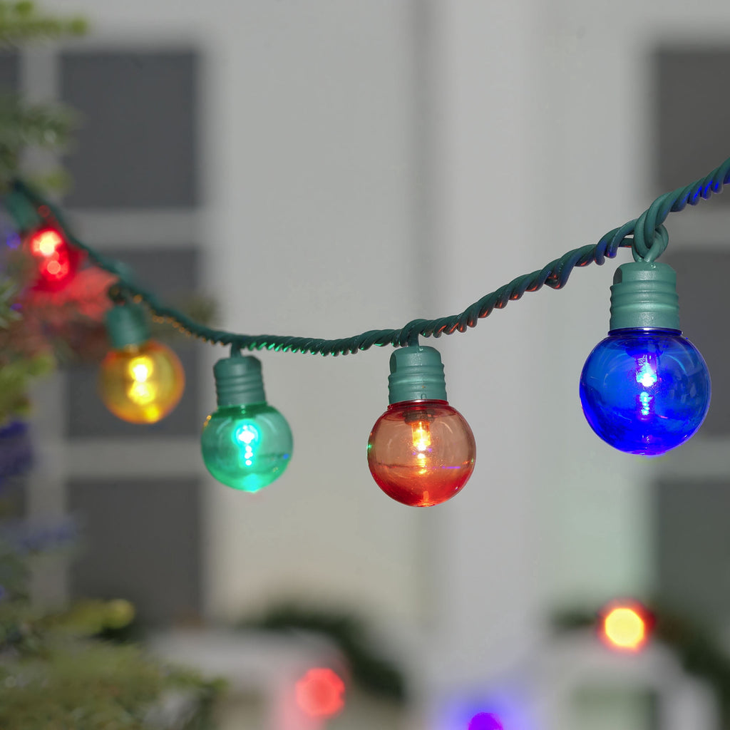 Indoor/Outdoor 100-Count LED Super Bright G30 Christmas String Lights, Warm White, Green Wire, 57', by Holiday Time