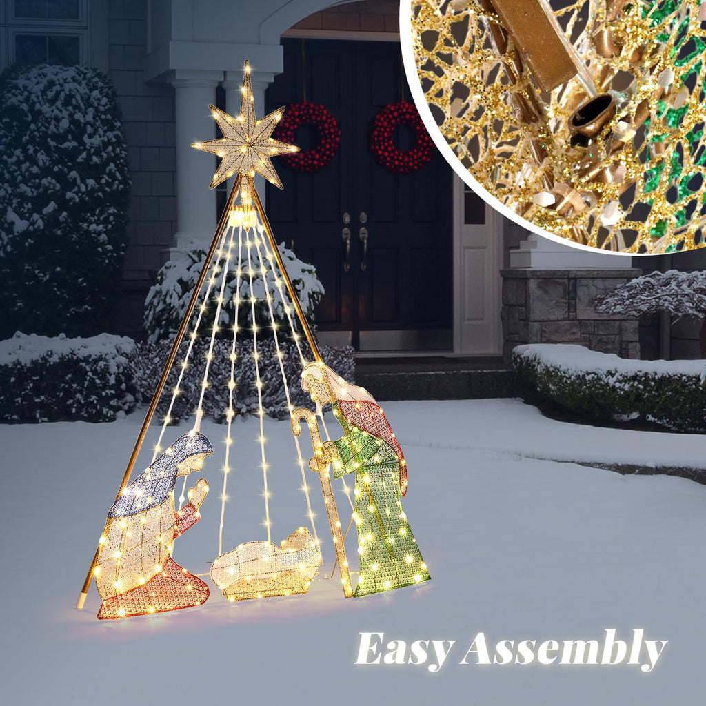 EasingRoom Nativity Set Christmas Nativity Scene Holy Family Outdoor and Indoor,6ft