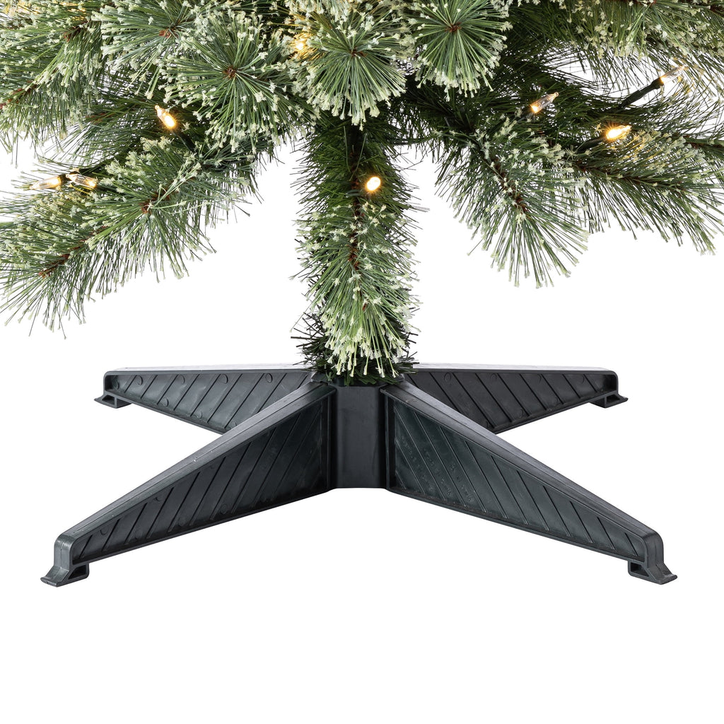 7' Pre-Lit Shelton Cashmere Pencil Fir Green Artificial Christmas Tree with 300 Warm White LED Lights and Stand, by Holiday Time