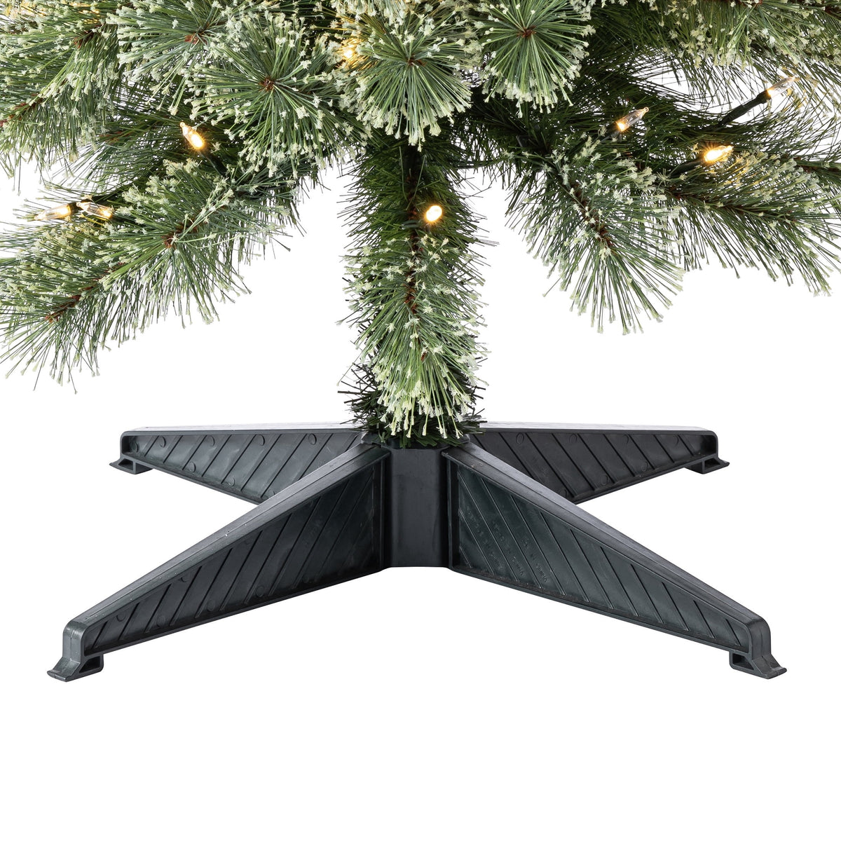 7' Pre-Lit Shelton Cashmere Pencil Fir Green Artificial Christmas Tree with 300 Warm White LED Lights and Stand, by Holiday Time