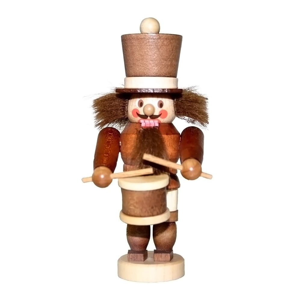 Alexander Taron 4.25" Brown, Red, and Black Drummer Christmas Nutcracker