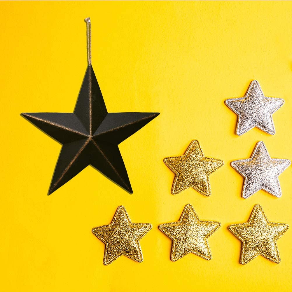 American Metal Barn Star Patriotic Star Hanging Wall Decor Outdoor Indoor Texas Star Ornament Christmas Home Decor 12 inch (3, Black)