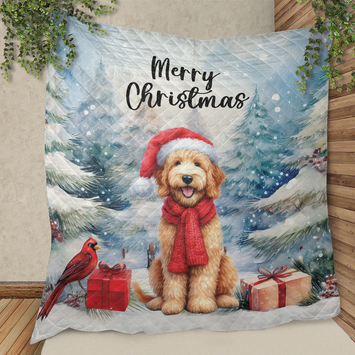 Merry Christmas French Bulldog Enjoys Woofmas Winter Xmas Holiday Quilt Bedding Set Dog Lover Gifts 1 Blanket Bed Cover 2 Pillowcases - 02022