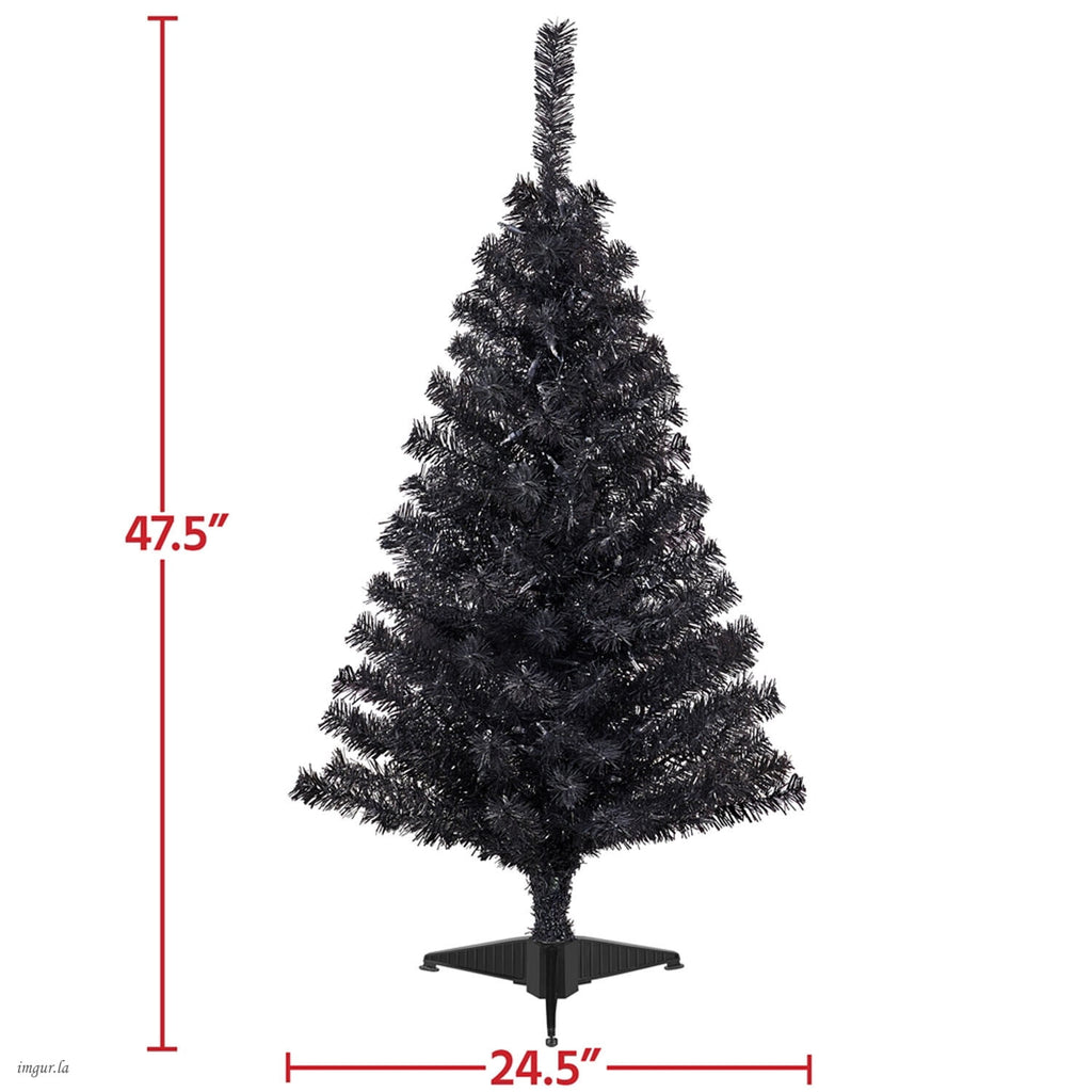 Alden Design 4FT Artificial Pre-lit Christmas Fir Tree with Foldable Stand,70 LED Warm Lights,Black