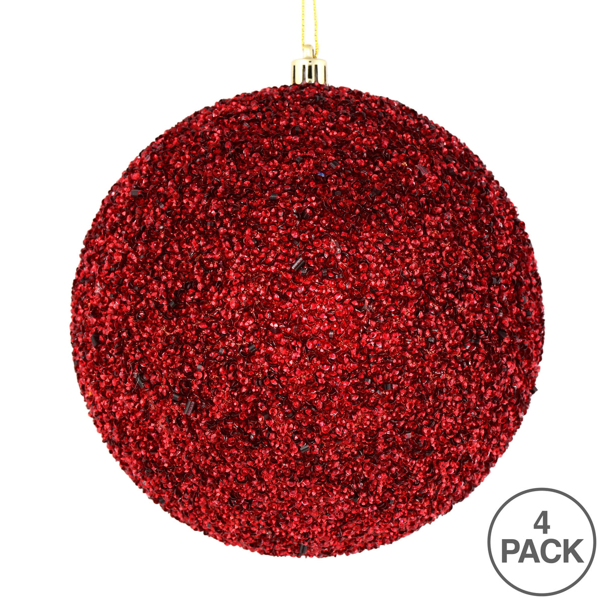 Vickerman 6" Turquoise Beaded Ball Ornament, 4 per Bag