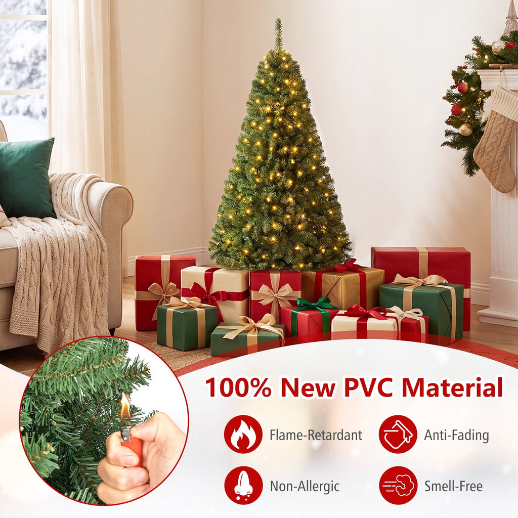 Costway 4 FT Pre-Lit Artificial Christmas Tree with 296 Dense Branch Tips, 100 LED Lights