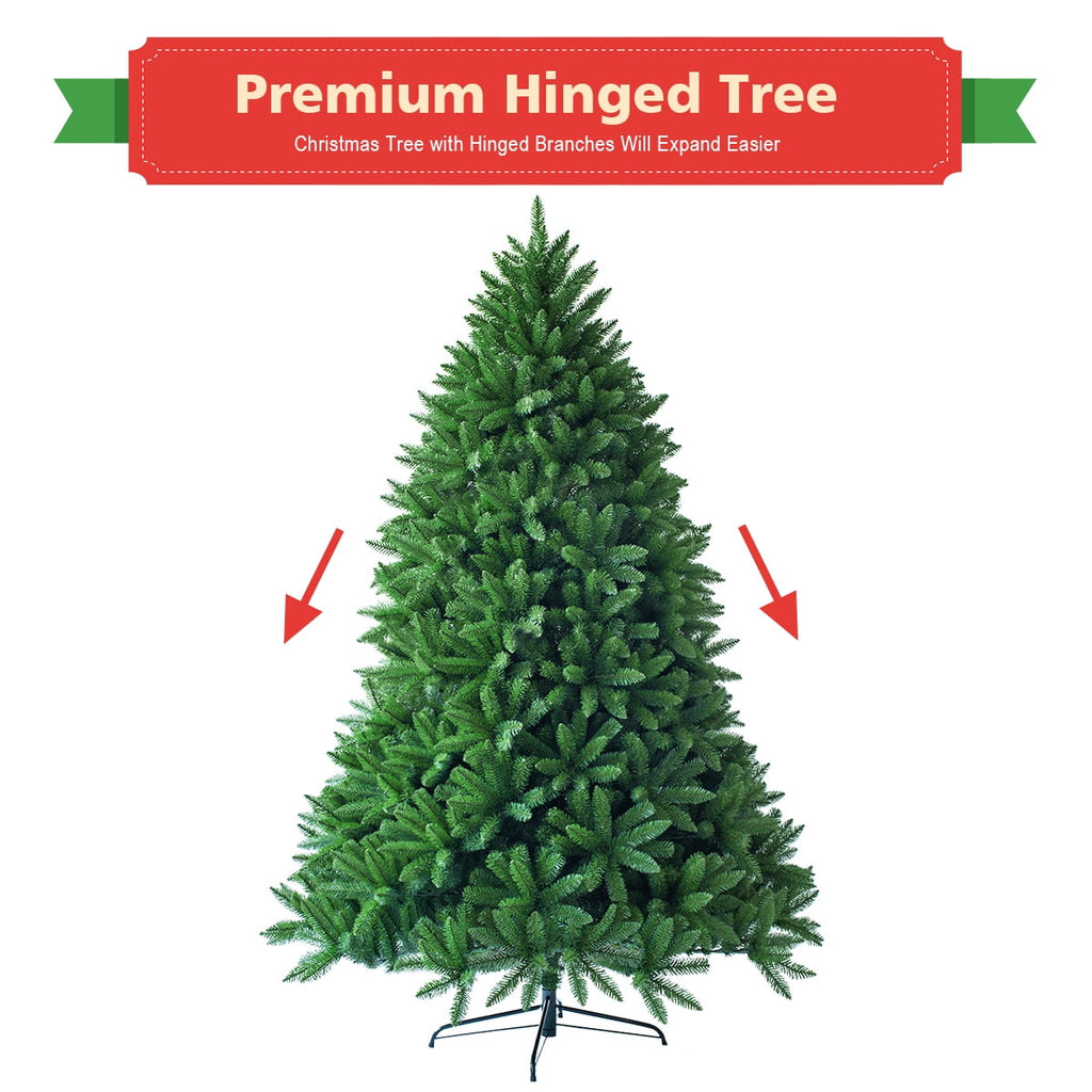 Costway 6ft Premium Hinged Artificial Christmas Fir Tree w/ 1250 Branch Tips