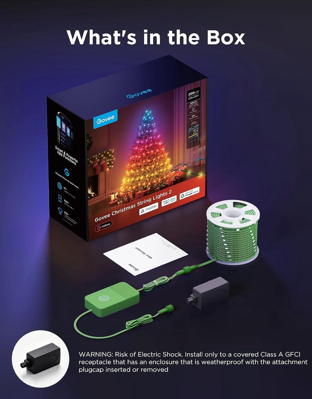 Govee Outdoor Christmas String Lights RGBWIC Lighting Effects