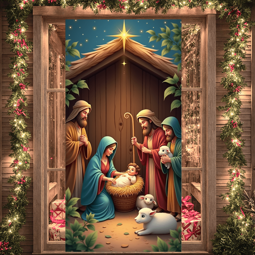 Religious Theme Nativity Scene Christmas Decoration Holy Family Manger Scene for Christmas Celebration Indoor Decoration Holiday Event