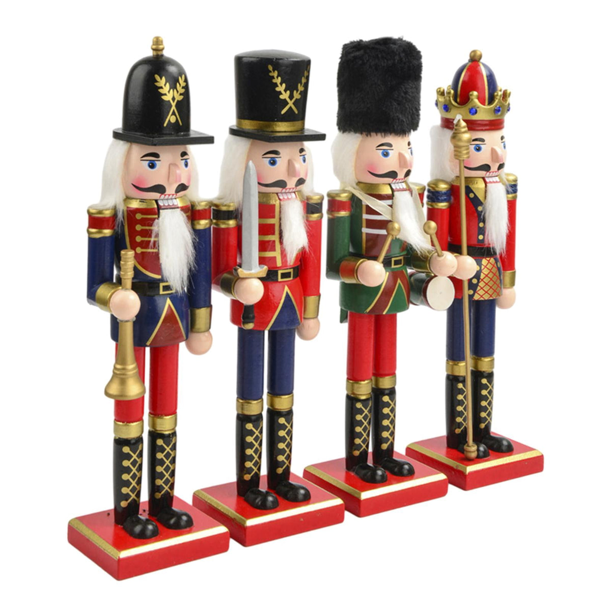 4x Nutcracker Ornaments Christmas Doll Painted Party Favors Holiday Present Classic Style Desktop Decor Nutcracker Figurines