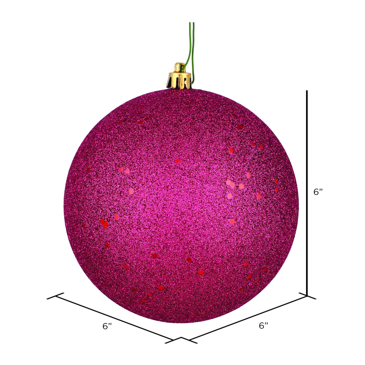Vickerman 6" Moss Green Sequin Ball Ornament, 4 per Bag