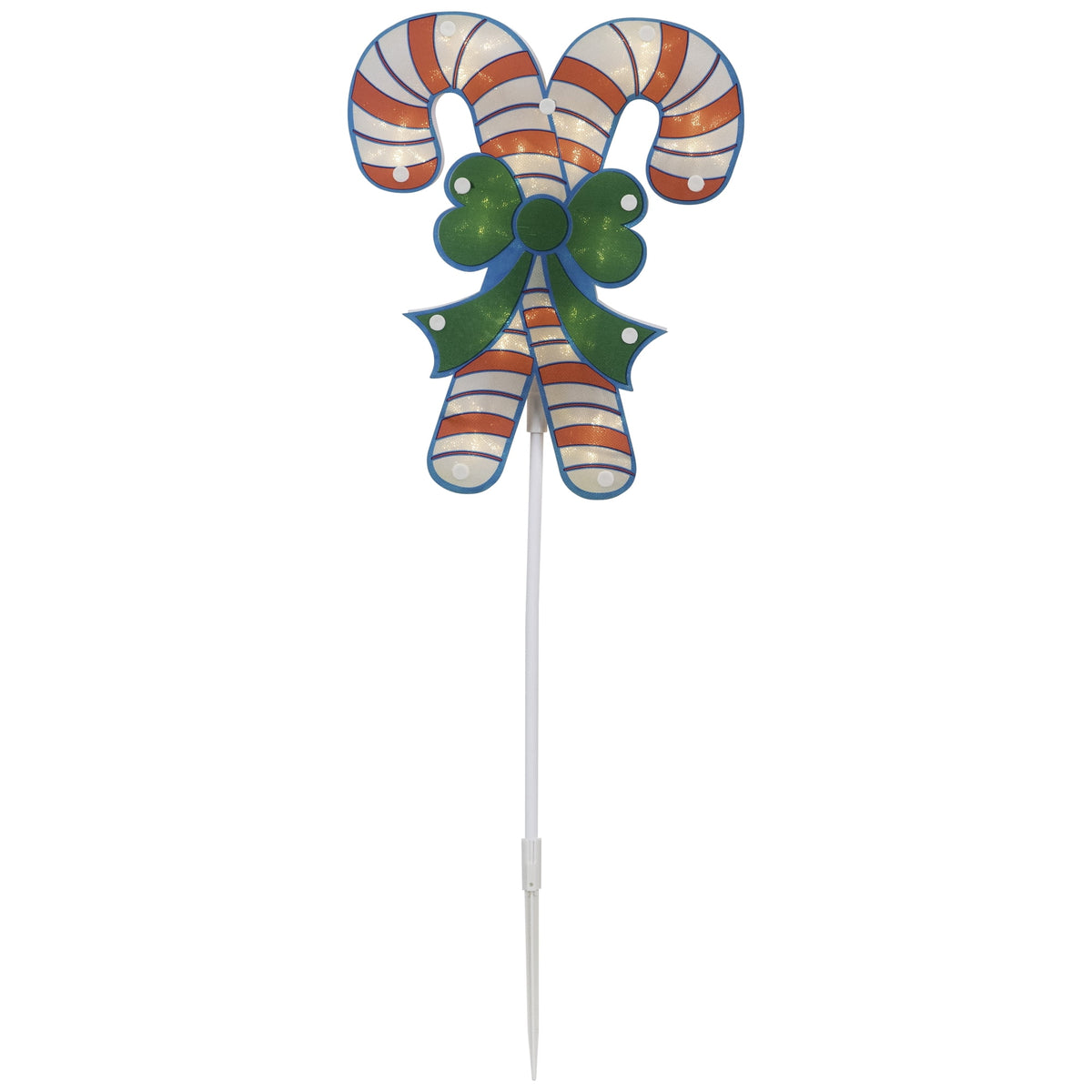 Northlight Lighted Holographic Candy Cane Outdoor Christmas Pathway Markers - 25.5" - Set of 3