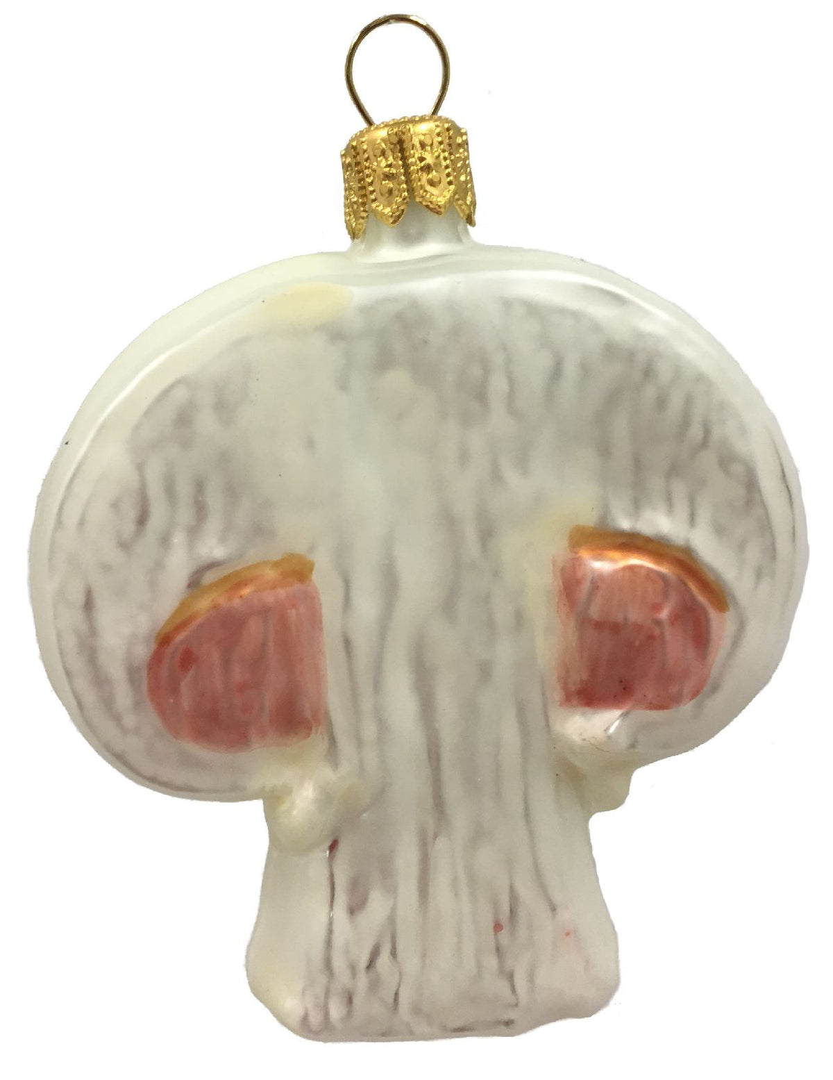Sliced Mushrooms Polish Glass Christmas Ornaments Set of 2 Food Decoration