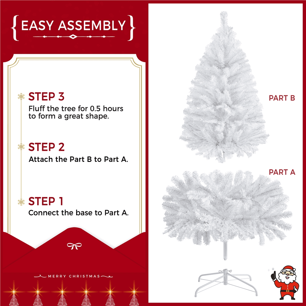Alden Design 4ft Pre-lit Artificial Christmas Tree with 70 Incandescent Lights, Pink