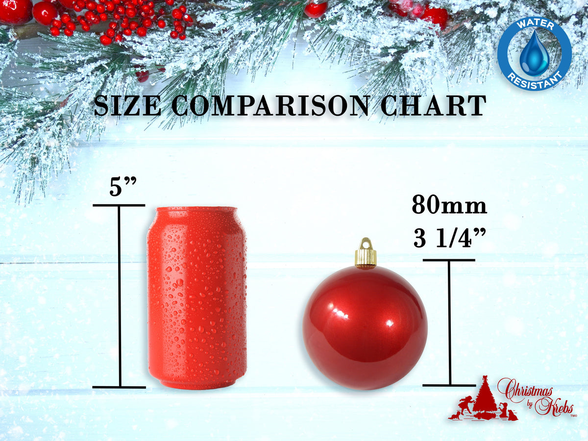 Christmas By Krebs Ornament, Large Commercial Grade Indoor and Outdoor Shatterproof Plastic, UV and Water Resistant Ball Ornament Decorations (Shiny Azure Blue, 12 inch (300mm))