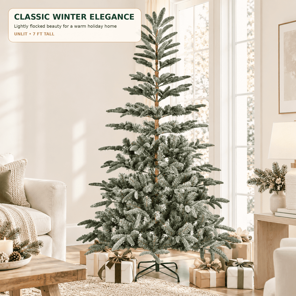 Fenbeli 7ft Unlit Aspen Fir Artificial Christmas Tree, Green
