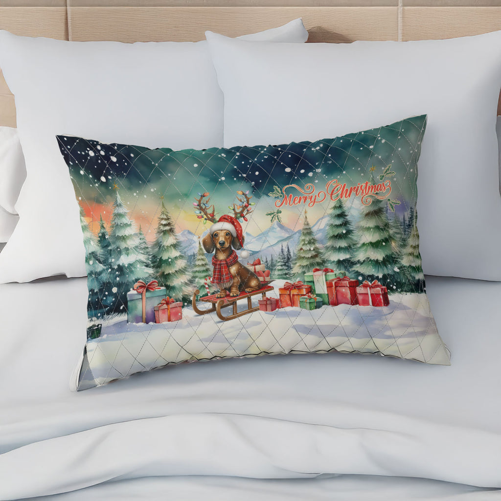 Merry Christmas Santa Reindeer Antlers French Bulldog Sleigh Xmas Winter Holiday Quilt Bedding Set Dog Lover Gifts 1 Blanket Bed Cover 2 Pillowcases - 00023