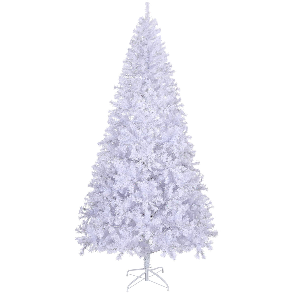 Ktaxon 8 FT Pre-lit Christmas Tree, Xmas Tree Hinged Branches with 500 RGB Lights and 1500 Branch Tips APP Controlled, for Holiday Party Store Office Home, White
