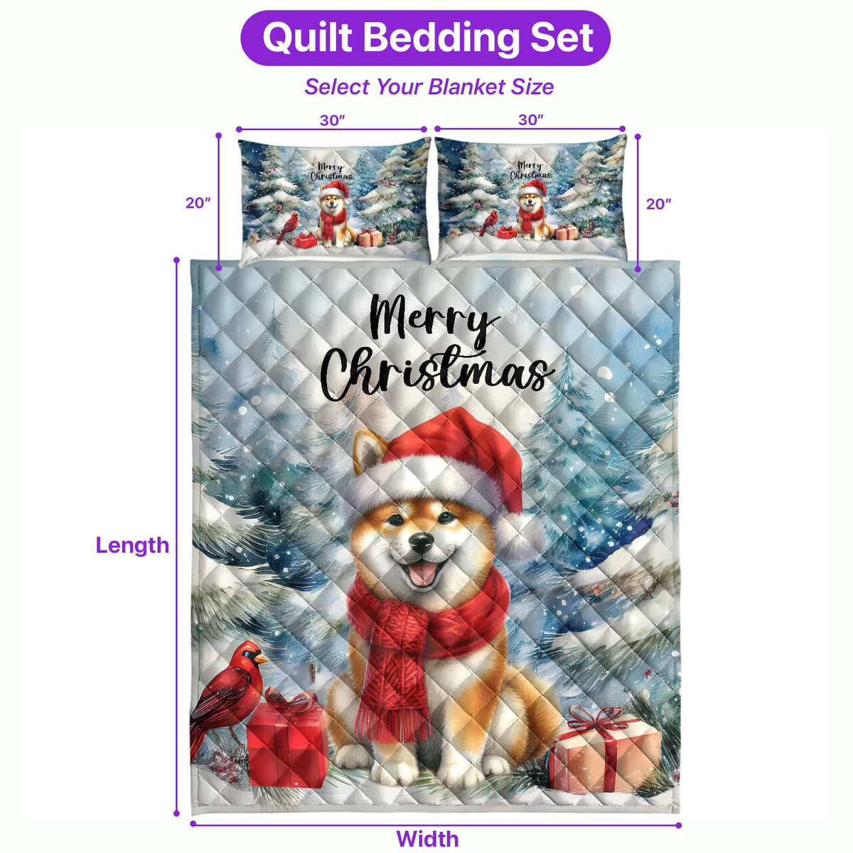 Merry Christmas French Bulldog Enjoys Woofmas Winter Xmas Holiday Quilt Bedding Set Dog Lover Gifts 1 Blanket Bed Cover 2 Pillowcases - 02022