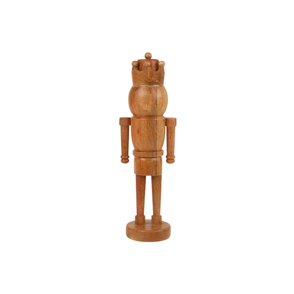 Wooden Nutcracker 2-Pack Set – Includes 16” and 8” Natural Brown Nutcracker Figures, Traditional Christmas Decorations
