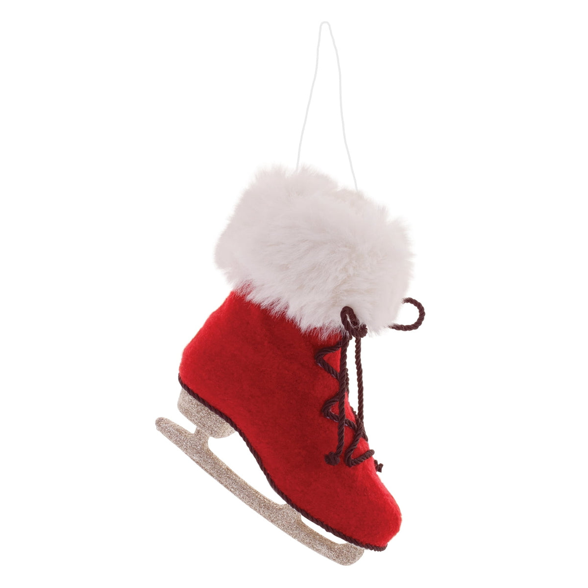 Melrose Fluffy Ice Skate Ornament Set of 6
