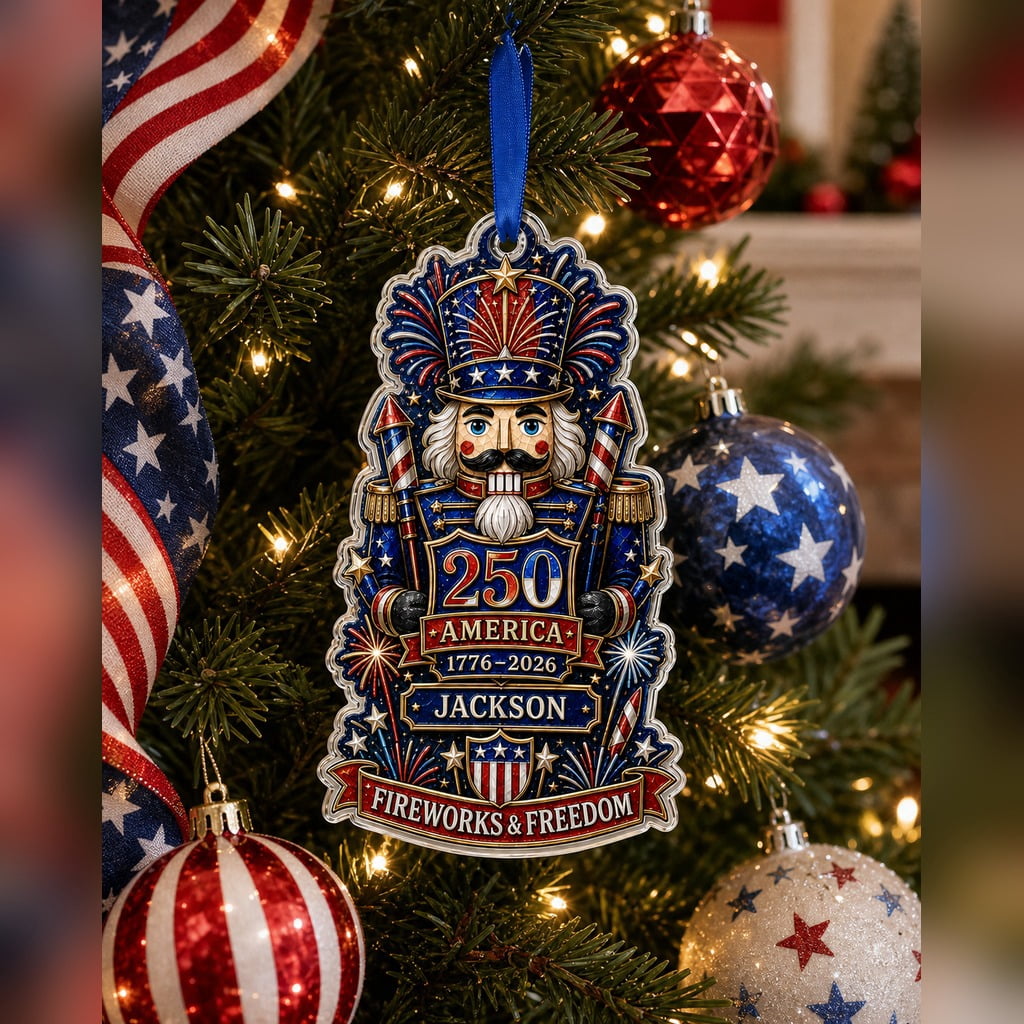 Christmas Ornament Firework Nutcracker Hanging Tree Decor for Patriotic Holiday Celebrations