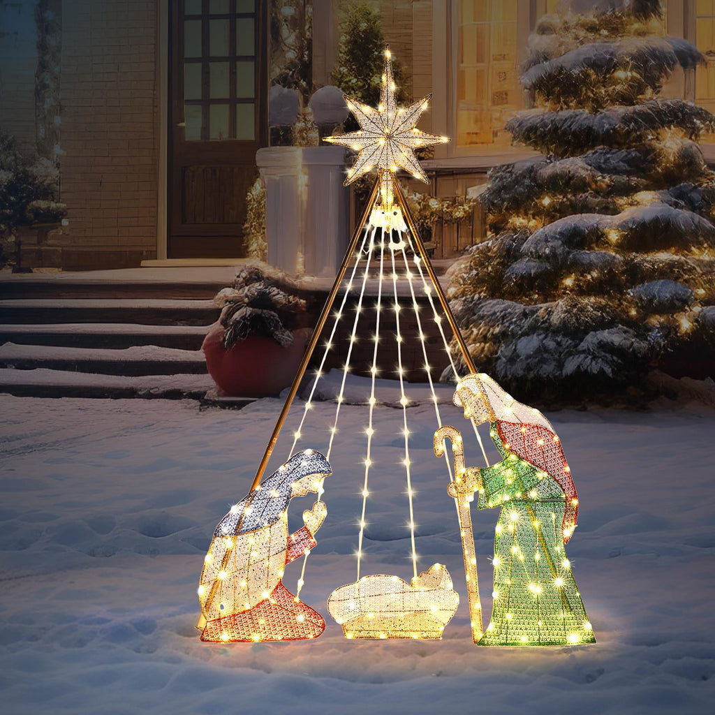 EasingRoom Nativity Set Christmas Nativity Scene Holy Family Outdoor and Indoor,6ft